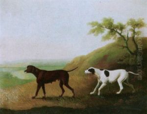A Liver Pointer And A German Pointer In A Landscape