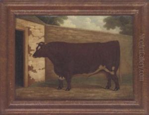 "5th Duke Of Oxford", A Prize Bull In A Yard by Henry Clowes