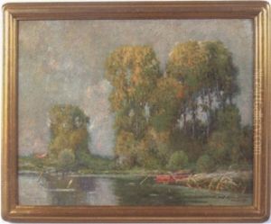 Lakeside Spring Landscape by William Clusmann