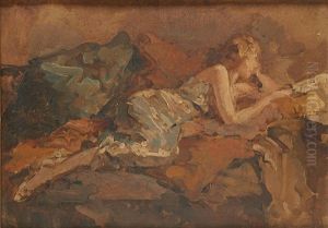 Jeune Fille Lisant En Deshabille