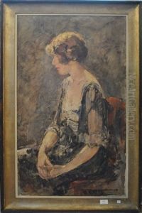 Portrait De Jeune Dame by Andre Cluysenaar