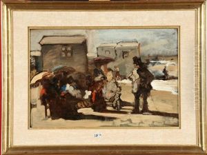 Coin De Plage Animee by Jean Andre Alfred Cluysenaar