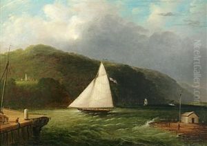 Lighthouse On The Hudson Near Caldwell Landing by Edmund C. Coates