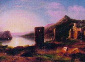 Ruins Of Fort Ticonderoga With Lake George In The Background by Edmund C. Coates