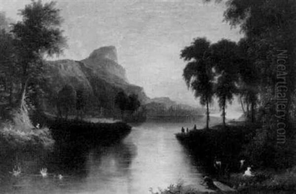 Several Figures By The Lake - view 1