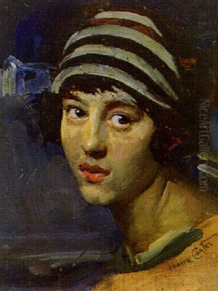 Girl In Striped Scarf - view 1