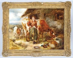 In The Farmyard by Edward John Cobbett