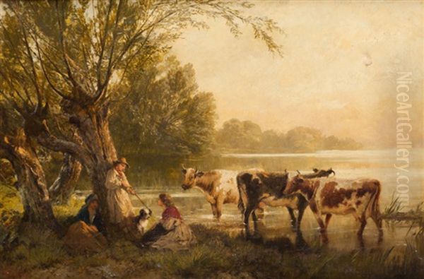 Cattle At A River - view 1
