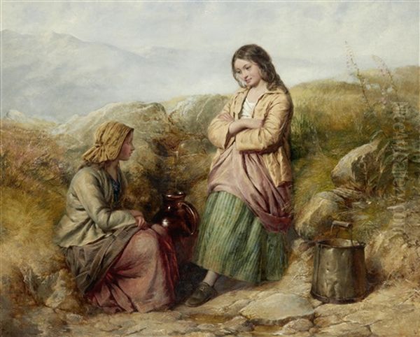 Young Girls By A Spring - view 1