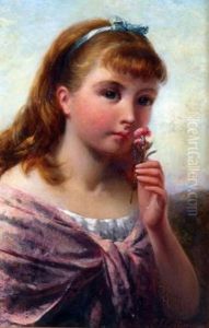 Portrait Of A Young Girl by Edward John Cobbett