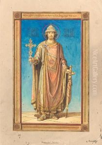 Design For An Icon Of St. Alexandernevsky by Vasily Andreevich Barvitov