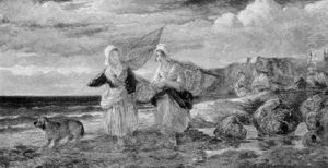 Fischermadchen Vor Bretonischer Kuste by Edward John Cobbett