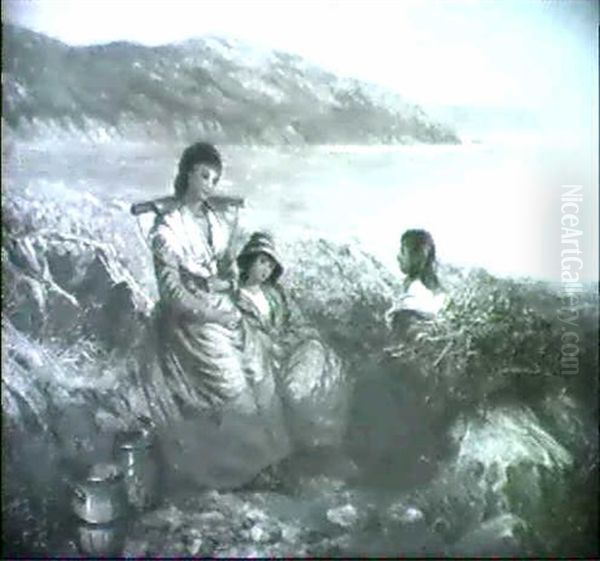 Three Girls Resting By The Shore - view 1