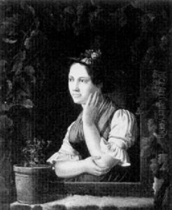 Madchen Am Fenster by Louis Coblitz