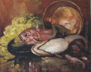 A Still Life With Fish And Lettuce