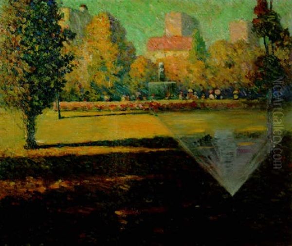 Los Angeles Park Scene (sprinkler Action On Lawn) - view 1