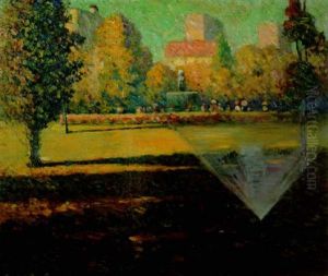 Los Angeles Park Scene (sprinkler Action On Lawn)