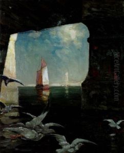 A View Of A Sailboat From Beneath A Bridge (no.111) A View Of A Sailboat From Beneath A Bridge (no.111)