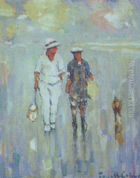 Figures Walking On The Beach - view 1