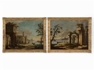 Pair Of Capricci by Leonardo Coccorante