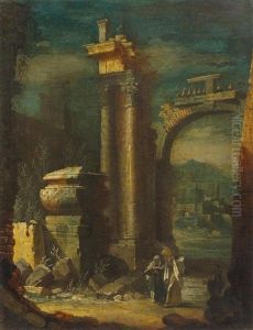 Pair Of Works: Arcadian Landscape With Ruins Pair Of Works: Arcadian Landscape With Ruins