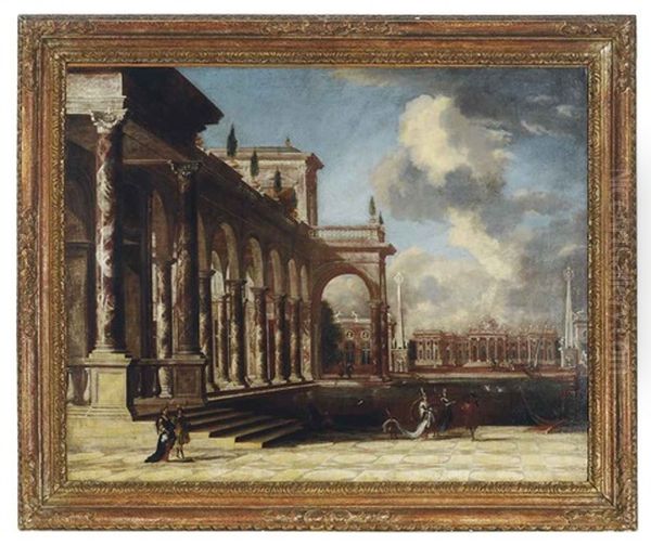 Elegant Figures On Palatial Grounds - view 1