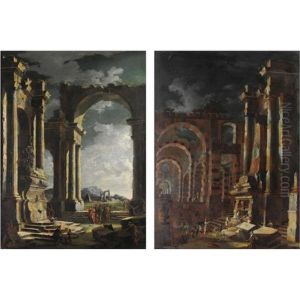 Capricci Architettonici Con Tombe Di Imperatori Romani (pair)
