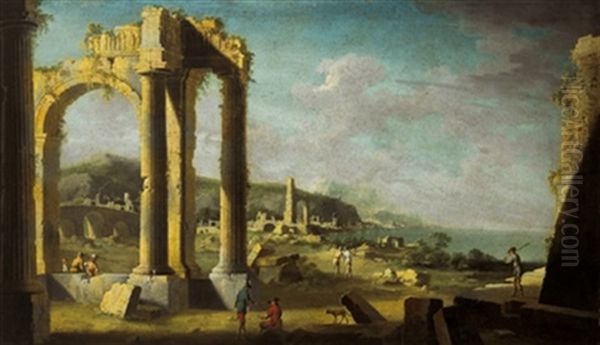 Marina Con Rovine E Figure - view 1