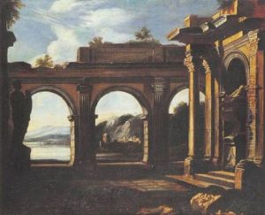 Ruines Antiques Pres D'un Rivage by Leonardo Coccorante