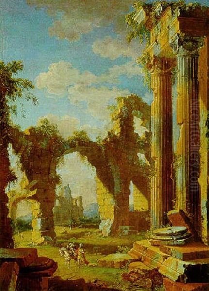 Capriccio Con Architetture Antiche E Figure - view 1