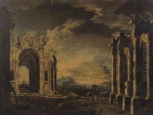 Capriccio Di Rovine Antiche Con Un Edificio Presso Una Costa Capriccio Di Rovine Antiche Con Un Edificio Presso Una Costa