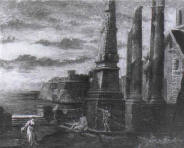 A Capriccio Of Classical Ruins With Peasants - view 1