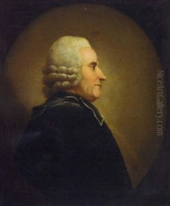 Portrait Of Abbe Raynall In A Powdered Wig And Black Robes by Charles Nicolas Cochin Le Jeune