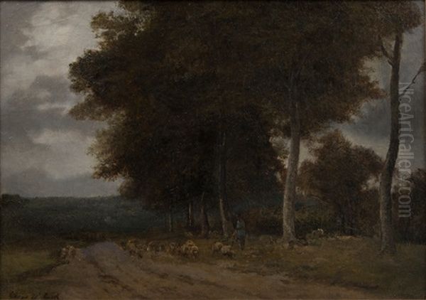 Sheepherder In A Wood Landscape - view 1