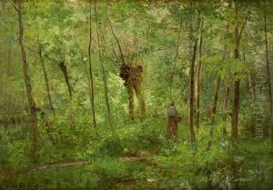 Ramasseuse De Champignons En Sous-bois by Cesar De Cock