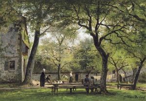 Peintres Dans La Cour A La Ferme Saint-simeon A Honfleur Peintres Dans La Cour A La Ferme Saint-simeon A Honfleur
