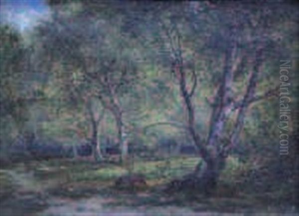 Biches S"abreuvant En Foret - view 1