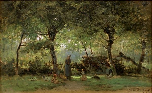 Mere Et Enfants Au Jardin - view 1