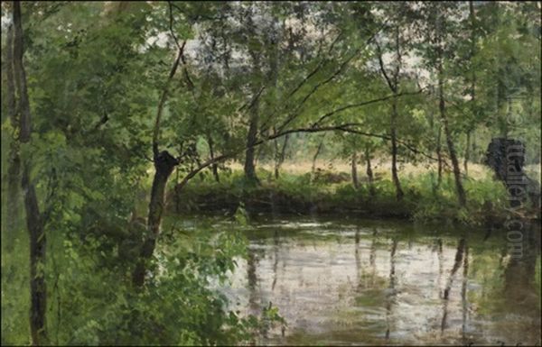 Epte-joki Ranskan Gasnyssa (river Epte In Gasny, France) - view 1