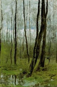 Boslandschap by Cesar De Cock