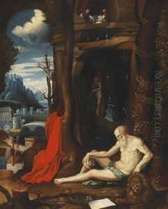 Der Heilige Hieronymus In Der Wuste by Jan Wellens de Cock