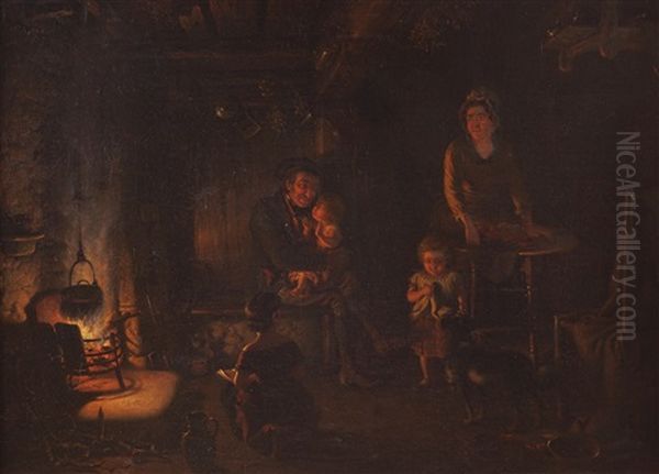 A Cottage Interior With A Family - view 1