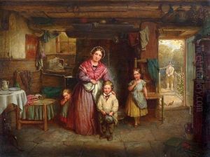 Interior With Mother And Children Interior With Mother And Children