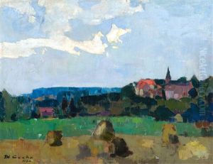 Village De Linkebeek - Etude De L'interieur De L Atelier (recto-verso) by Philibert Cockx