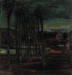 Paysage A Uccle: Trees Near Uccle by Philibert Cockx