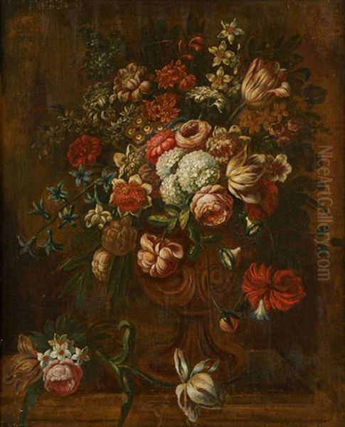Vase Fleuri Sur Entablement - view 1