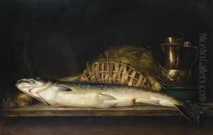 Poisson Et Panier by Jules Jacques Olivier de Cocquerel