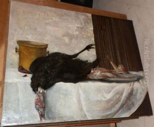 Nature Morte Aux Poissons Et Dindon by Jules Jacques Olivier de Cocquerel