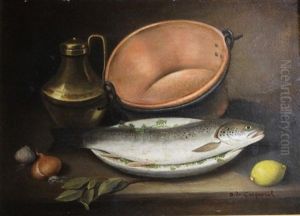 Nature Morte Au Poisson by Jules Jacques Olivier de Cocquerel