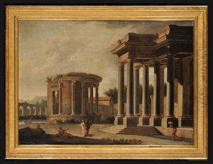 Tempio Di Vesta A Tivoli E Pronao Tuscanio Con Astanti